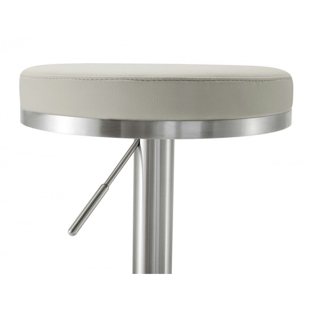 TOV Furniture Fano Light Gray Stainless Steel Barstool