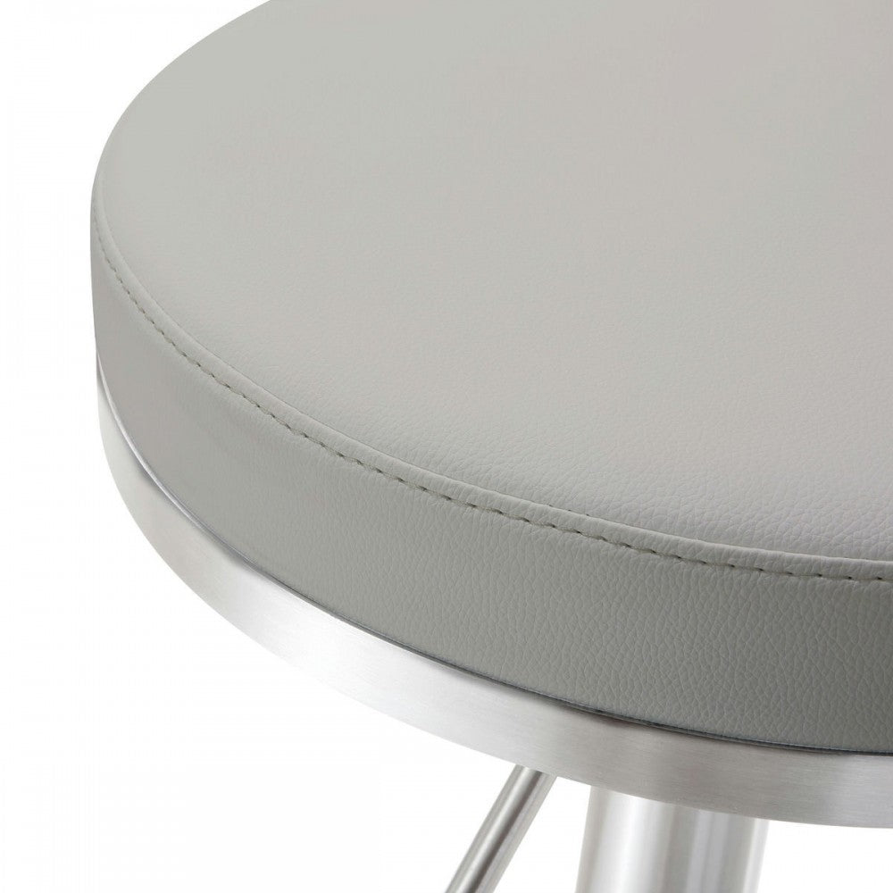 TOV Furniture Fano Light Gray Stainless Steel Barstool