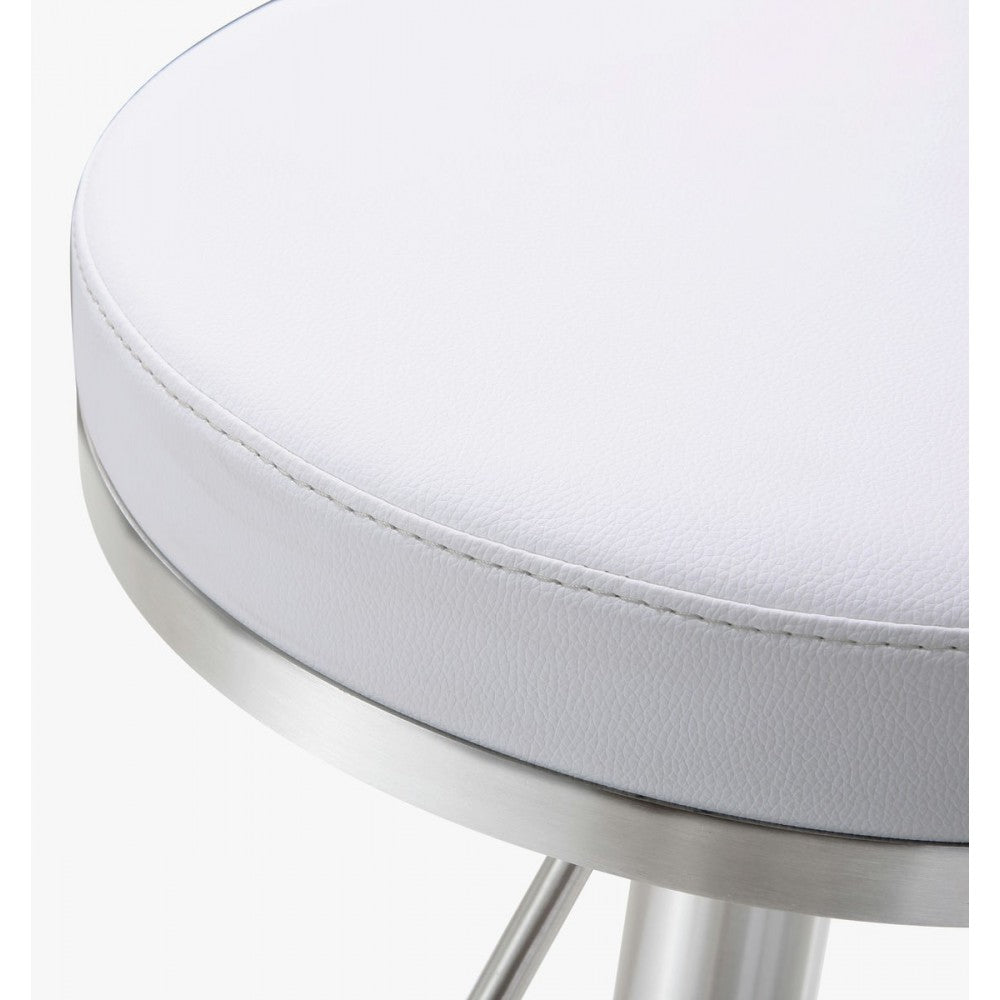 TOV Furniture Fano White Stainless Steel Adjustable Barstool