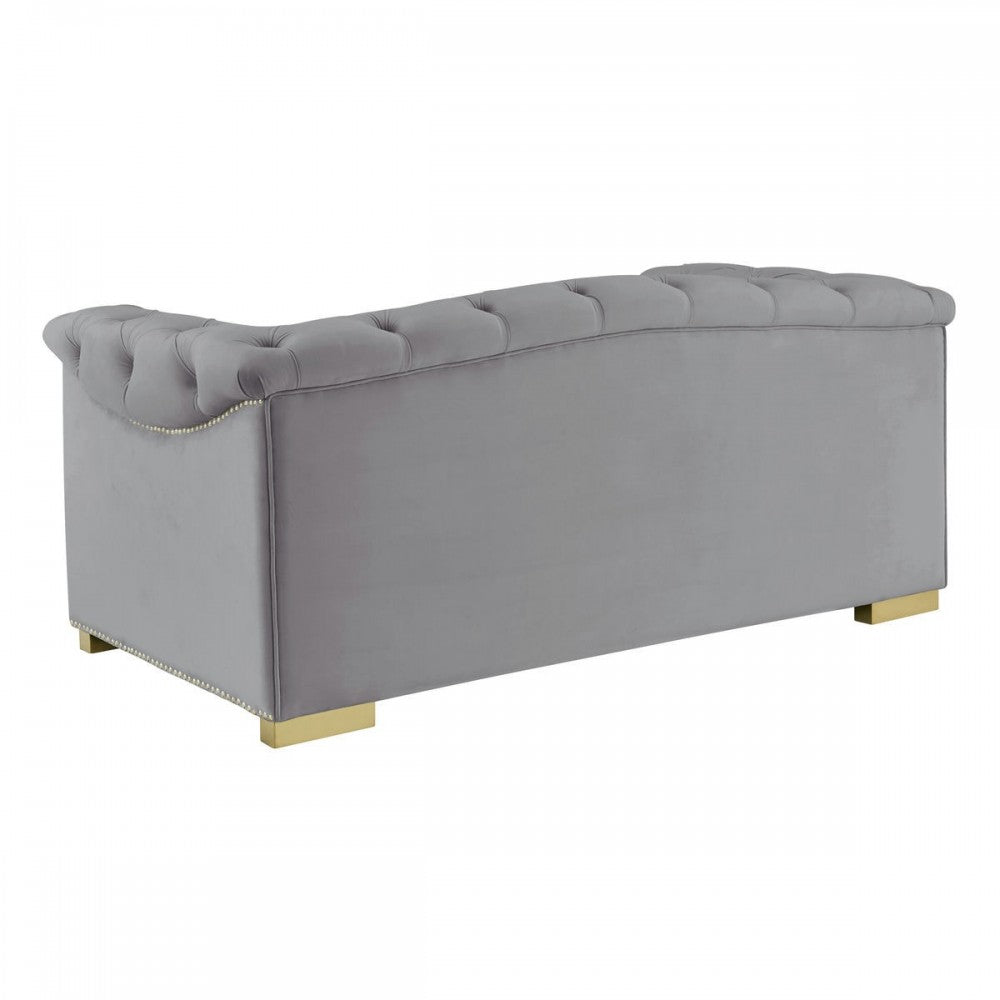 TOV Furniture Farah Gray Velvet Loveseat