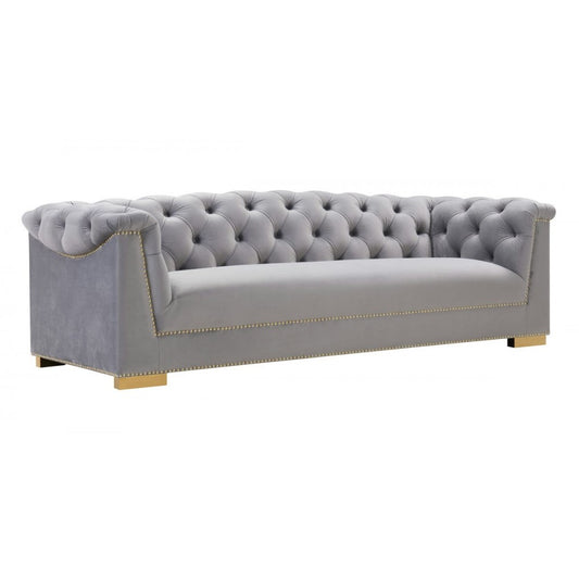 TOV Furniture Farah Gray Velvet Sofa