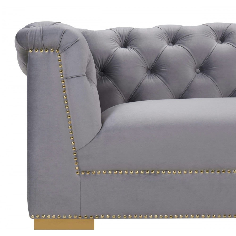 TOV Furniture Farah Gray Velvet Sofa