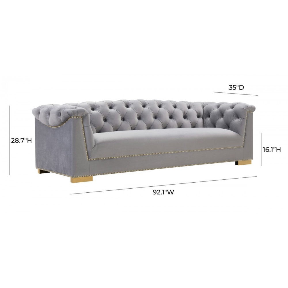 TOV Furniture Farah Gray Velvet Sofa