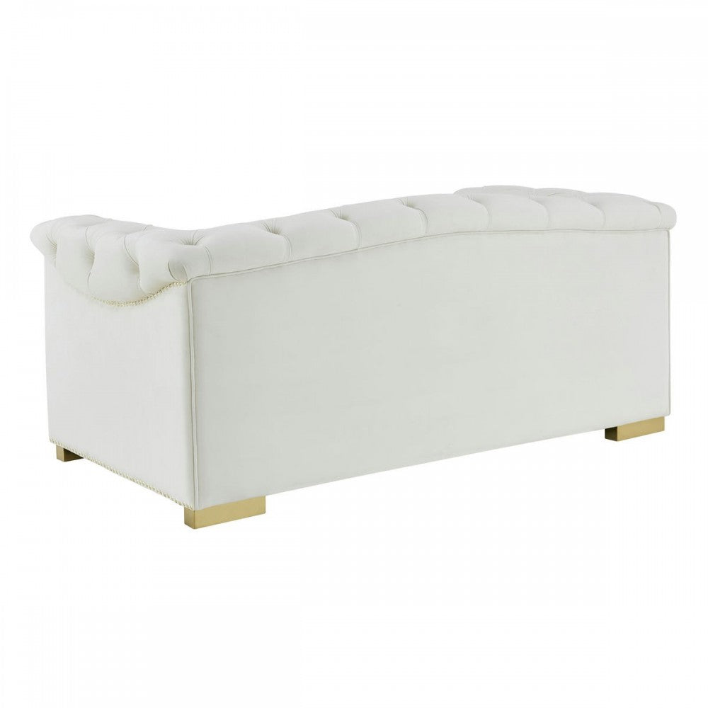 TOV Furniture Farah Cream Velvet Loveseat