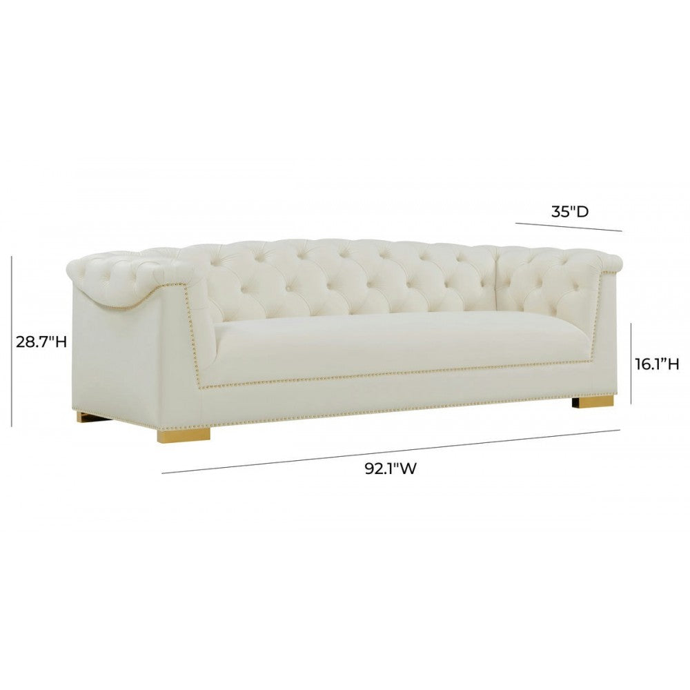 TOV Furniture Farah Cream Velvet Sofa