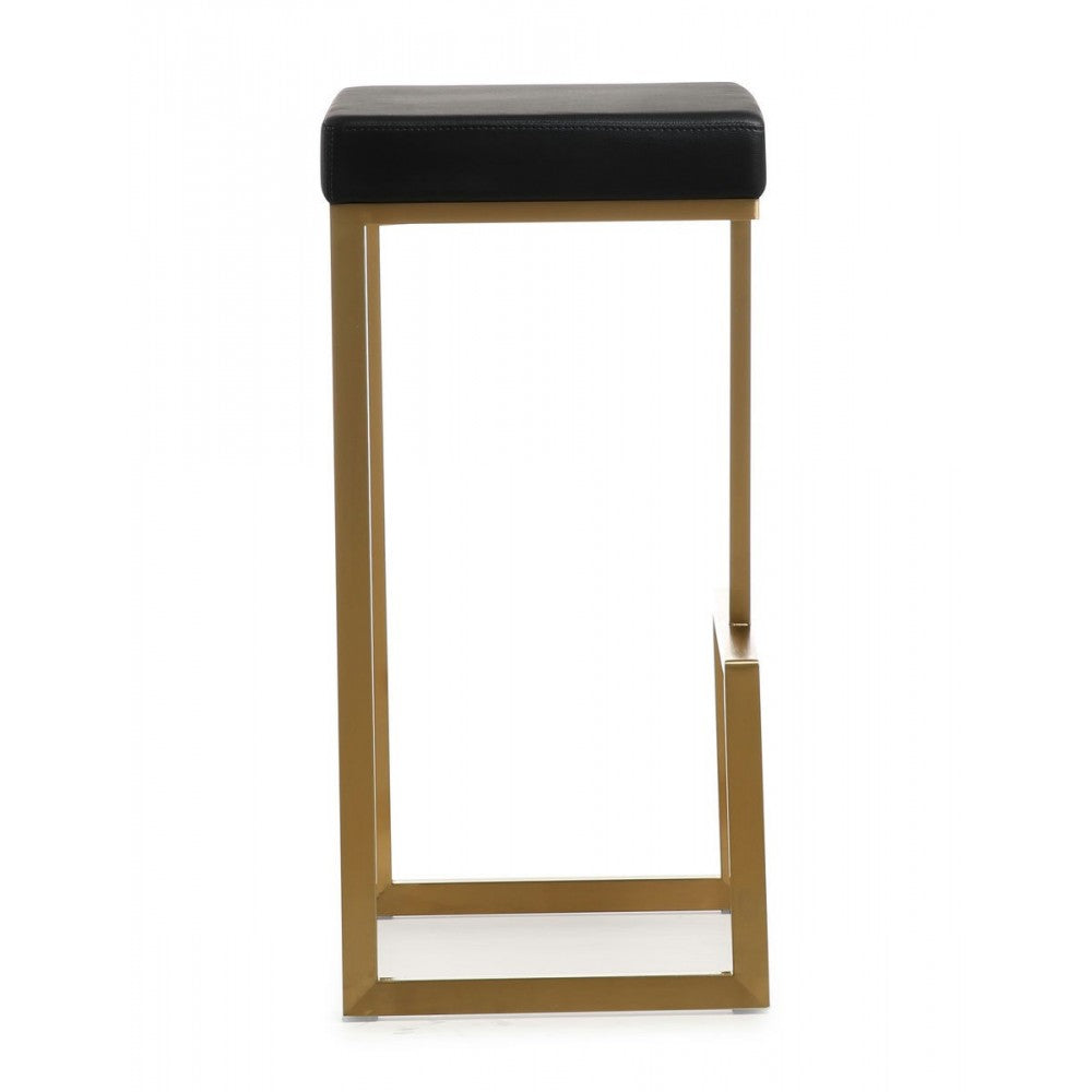 TOV Furniture Ferra Black Gold Steel Barstool (Set of 2)