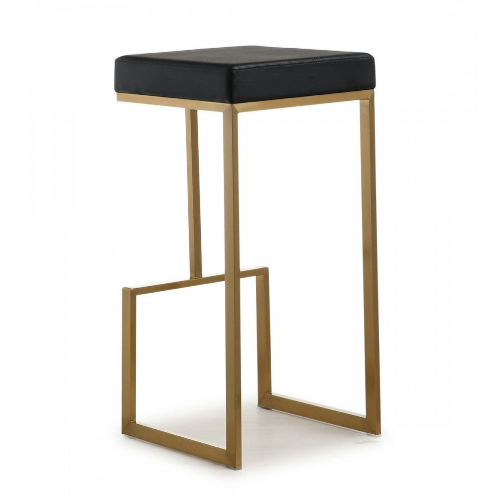 TOV Furniture Ferra Black Gold Steel Barstool (Set of 2)