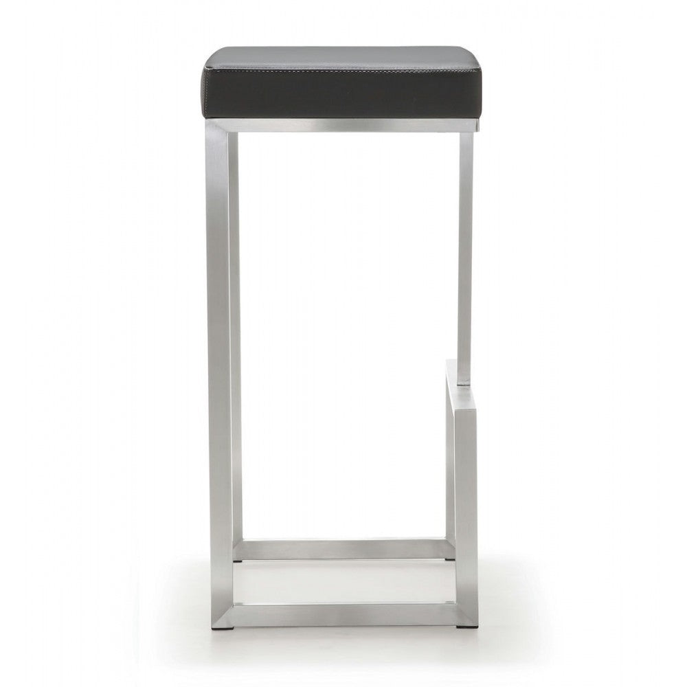 TOV Furniture Ferrara Gray Stainless Steel Barstool - Set of 2