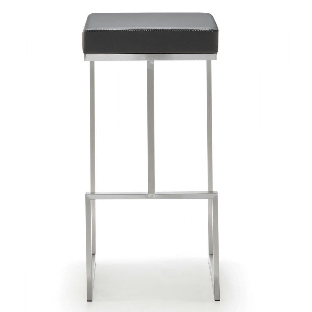 TOV Furniture Ferrara Gray Stainless Steel Barstool - Set of 2