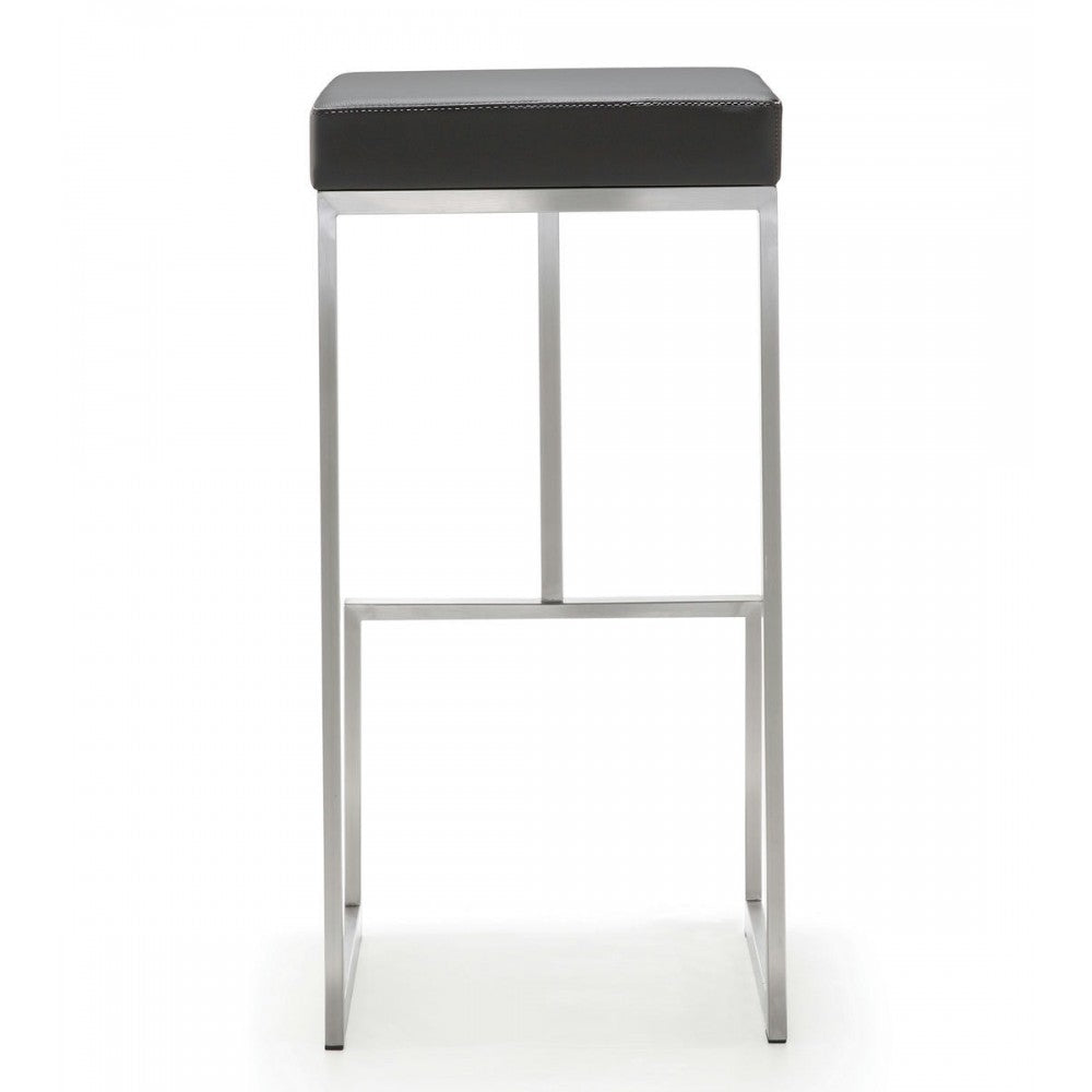 TOV Furniture Ferrara Gray Stainless Steel Barstool - Set of 2