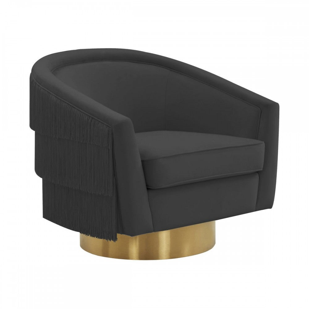 TOV Furniture Flapper Black Swivel Chair