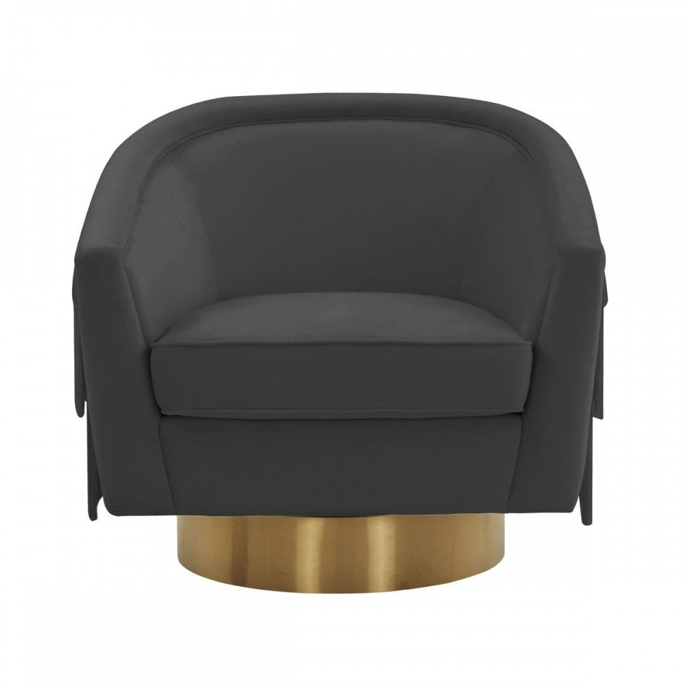 TOV Furniture Flapper Black Swivel Chair