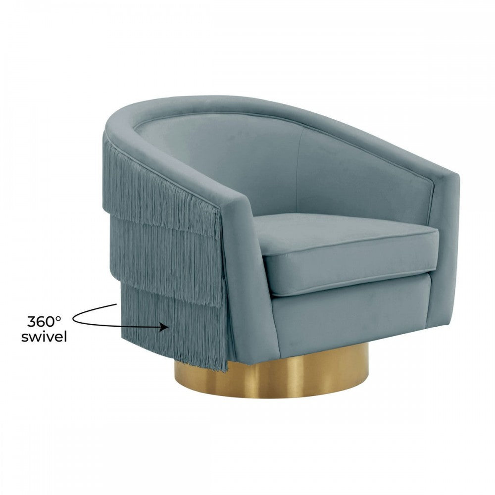 TOV Furniture Flapper Bluestone Swivel Chair