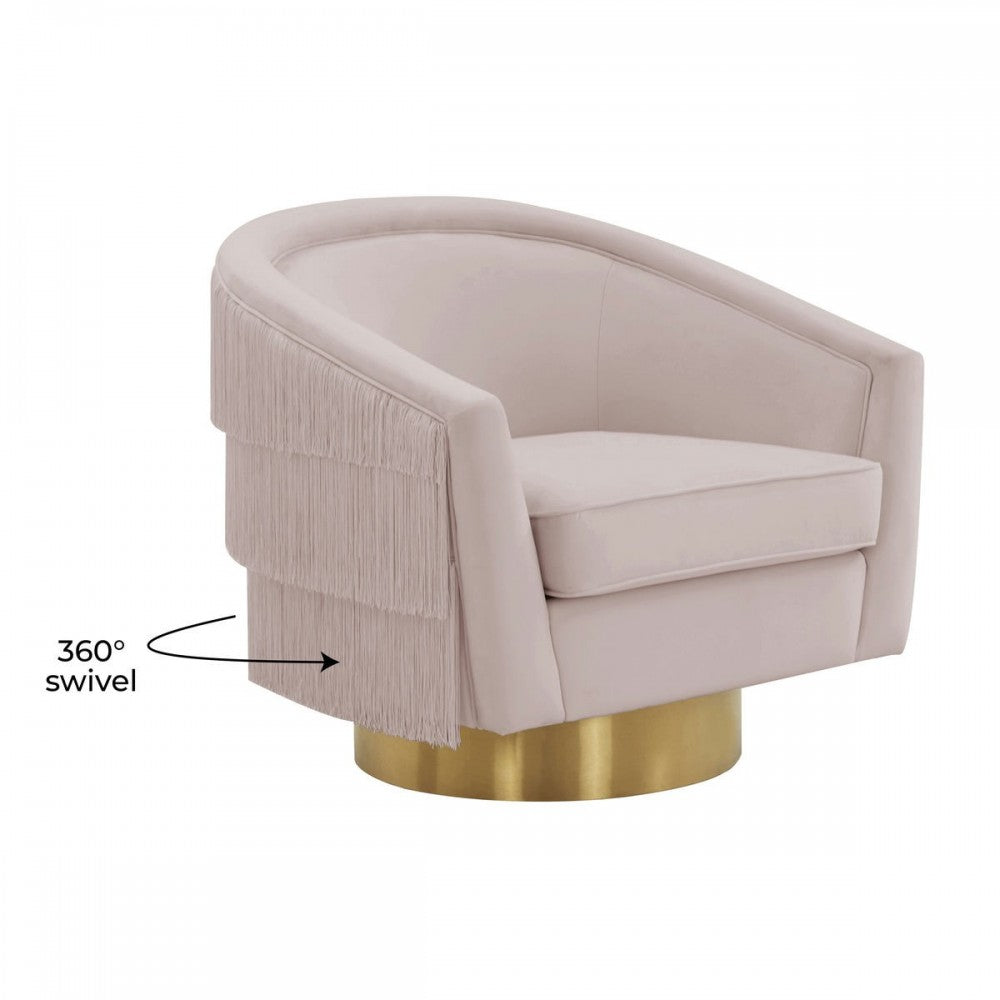 TOV Furniture Flapper Blush Swivel Chair