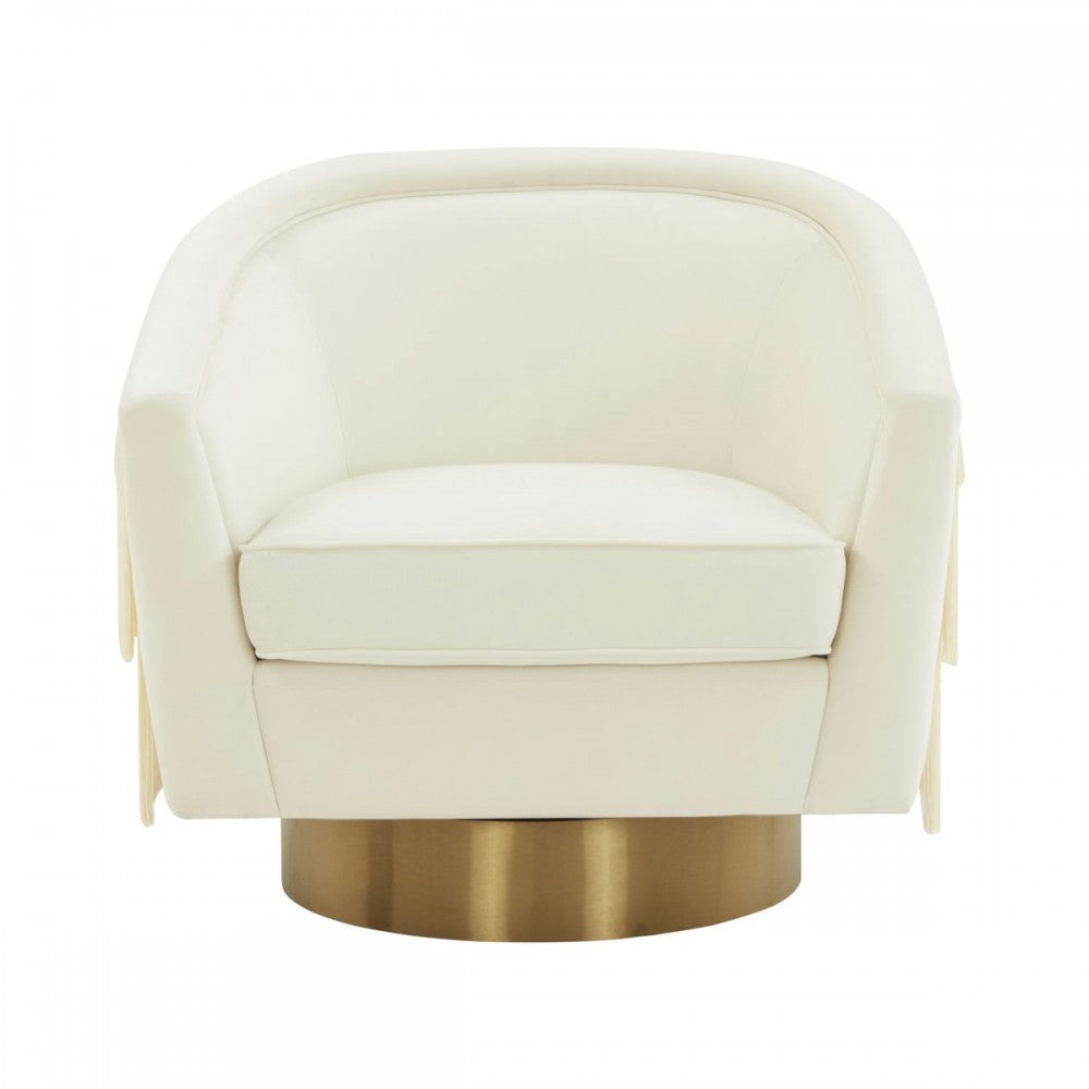 TOV Furniture Flapper Cream Swivel Chair