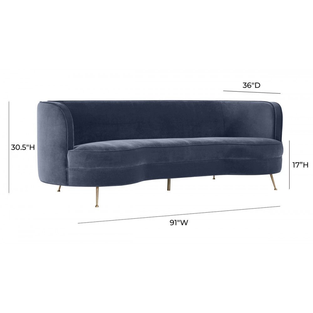 TOV Furniture Flare Dark Gray Velvet Sofa