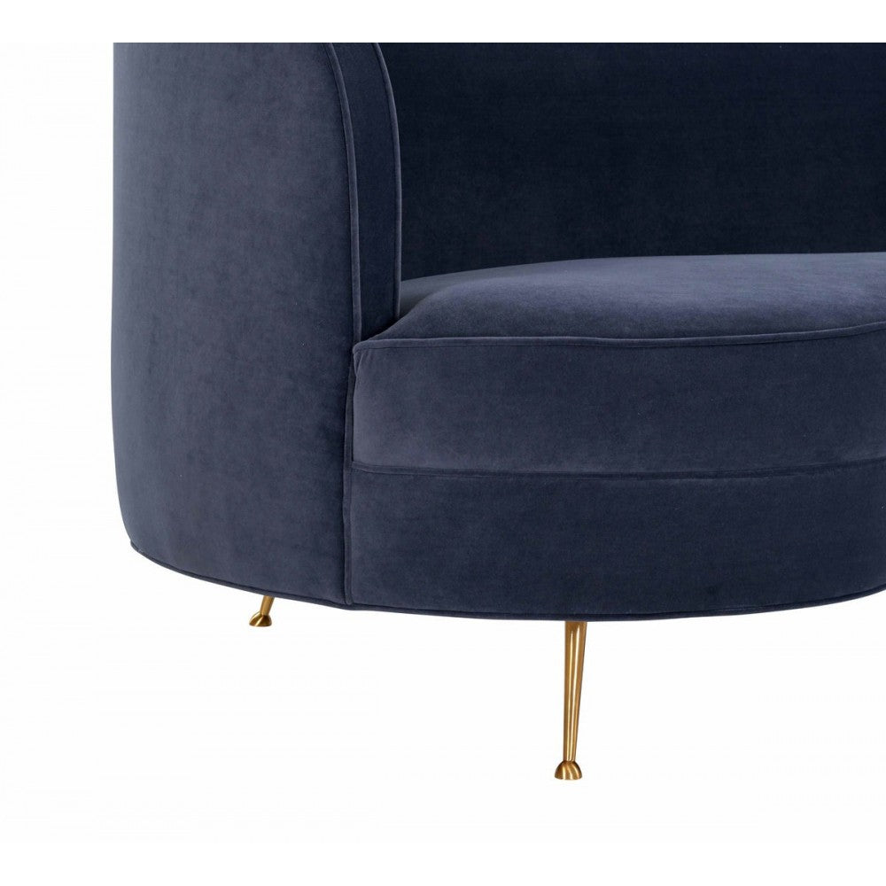 TOV Furniture Flare Dark Gray Velvet Sofa