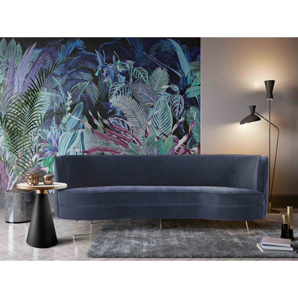 TOV Furniture Flare Dark Gray Velvet Sofa