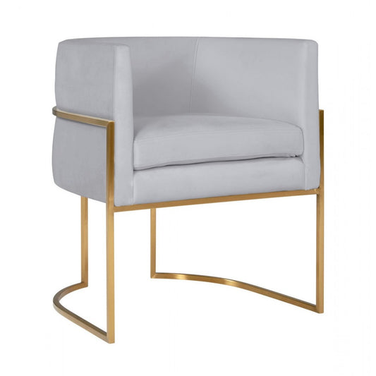 TOV Furniture Giselle Gray Velvet Dining Chair with Gold Leg