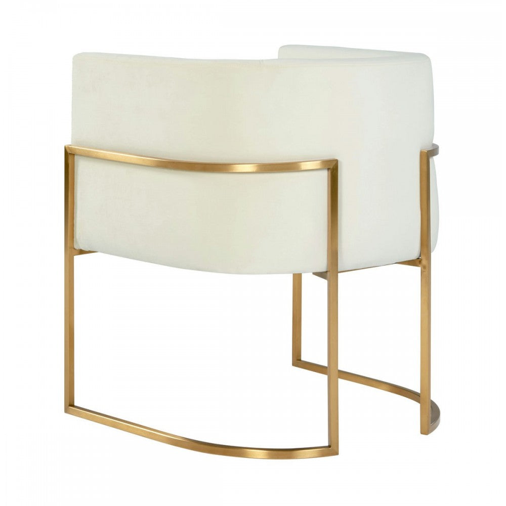 TOV Furniture Giselle Cream Velvet Dining Chair Gold Leg