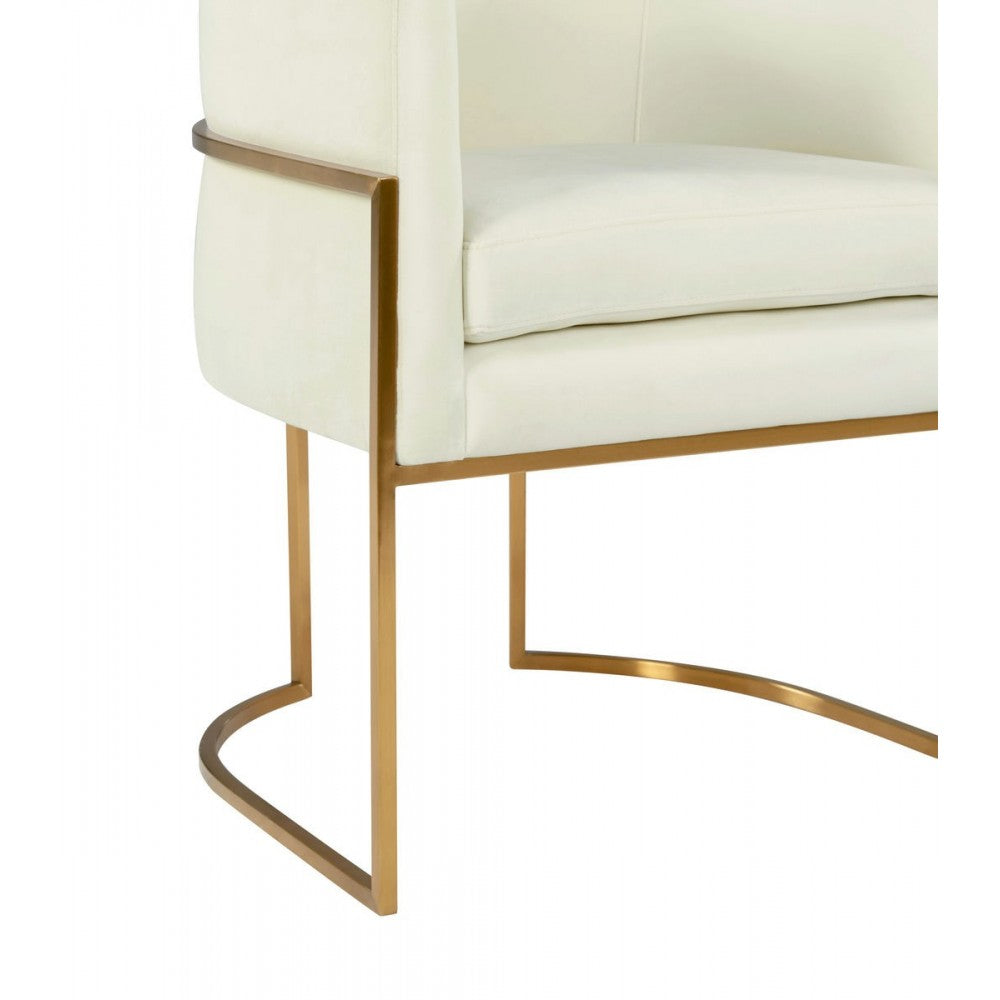 TOV Furniture Giselle Cream Velvet Dining Chair Gold Leg