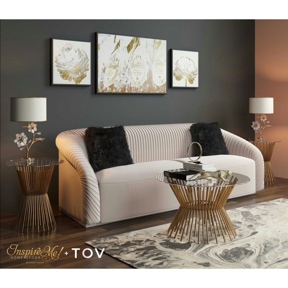 TOV Furniture Grace Glass Coffee Table