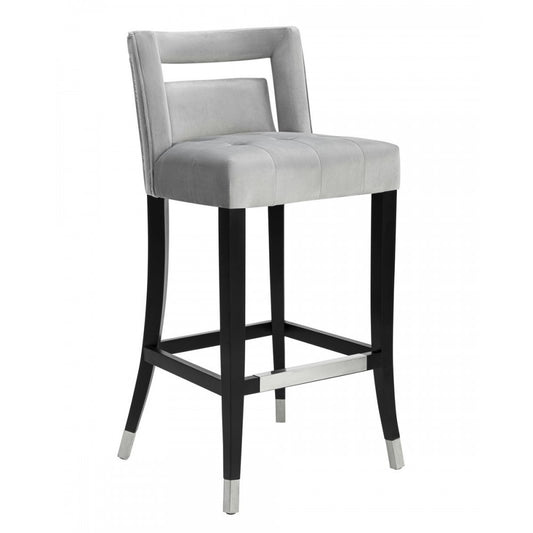 TOV Furniture Hart Gray Velvet Bar Stool