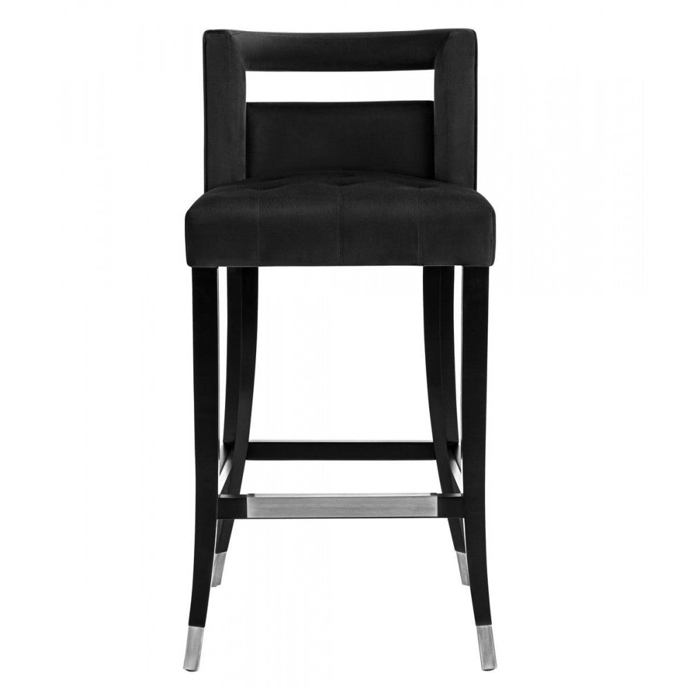 TOV Furniture Hart Black Velvet Counter Stool