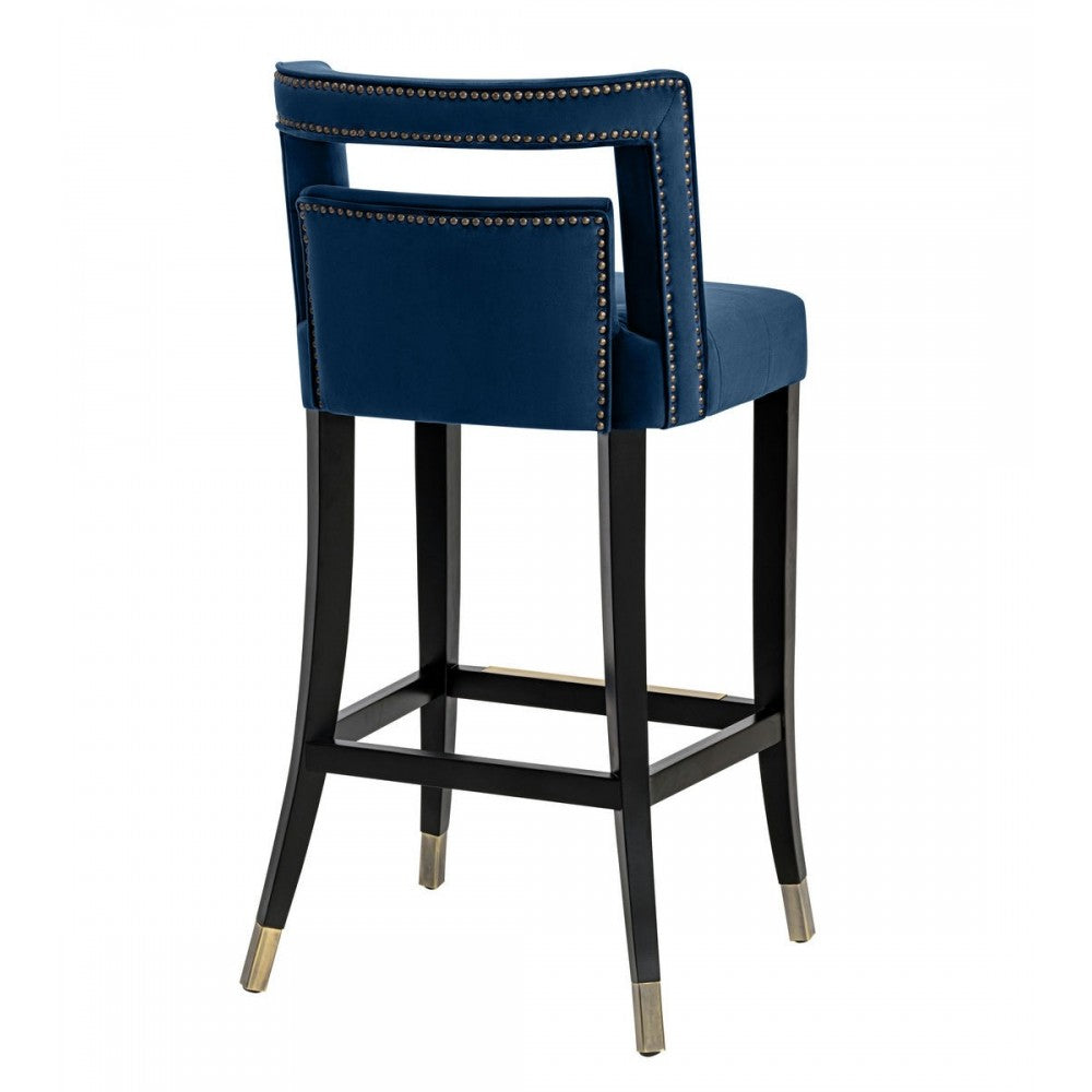 TOV Furniture Hart Navy Velvet Bar Stool