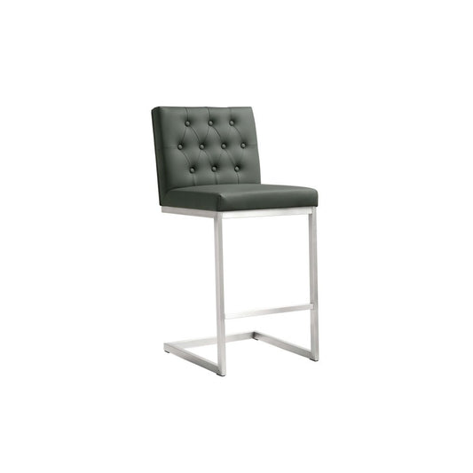 TOV Furniture Helsinki Gray Stainless Steel Counter Stool - Set of 2
