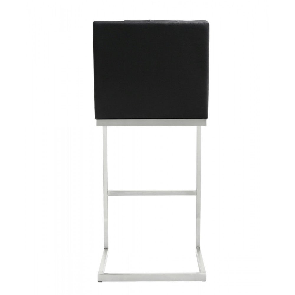 TOV Furniture Helsinki Black Stainless Steel Barstool - Set of 2