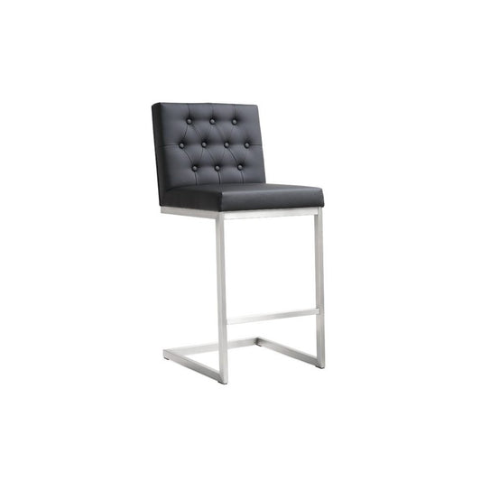 TOV Furniture Helsinki Black Stainless Steel Counter Stool  - Set of 2