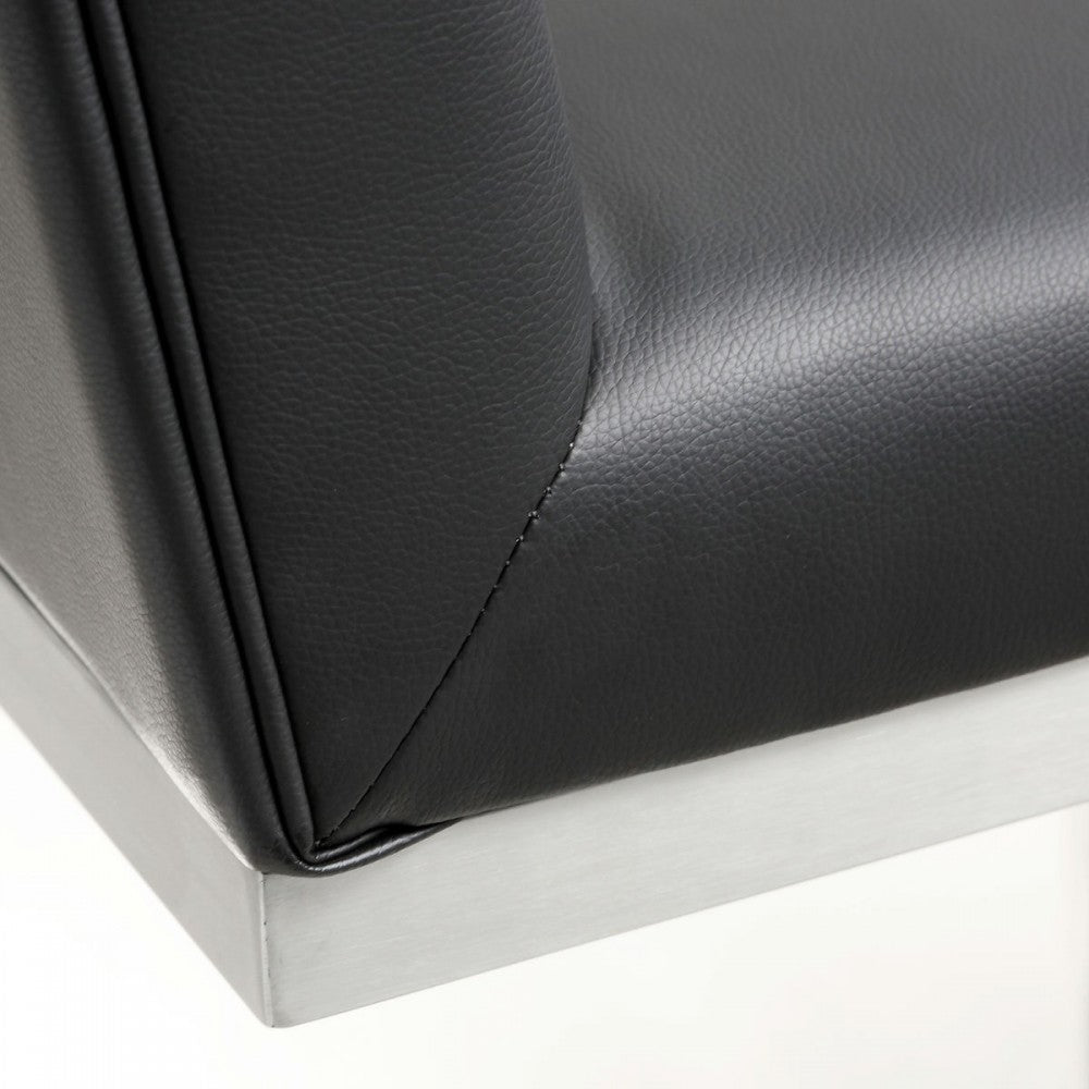 TOV Furniture Helsinki Black Stainless Steel Counter Stool  - Set of 2
