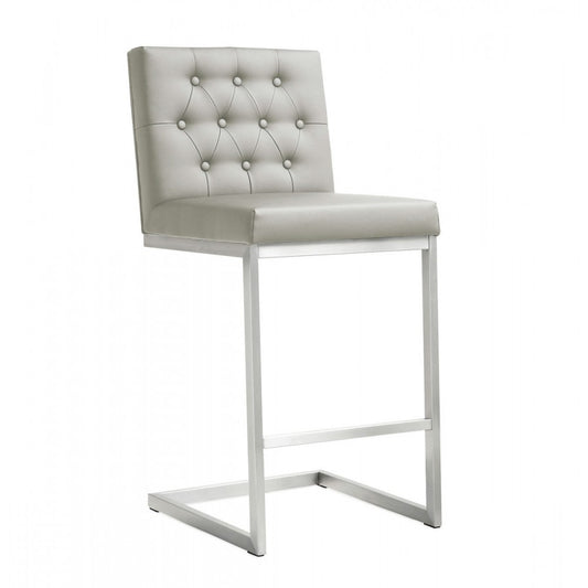 TOV Furniture Helsinki Light Gray Steel Counter Stool - Set of 2