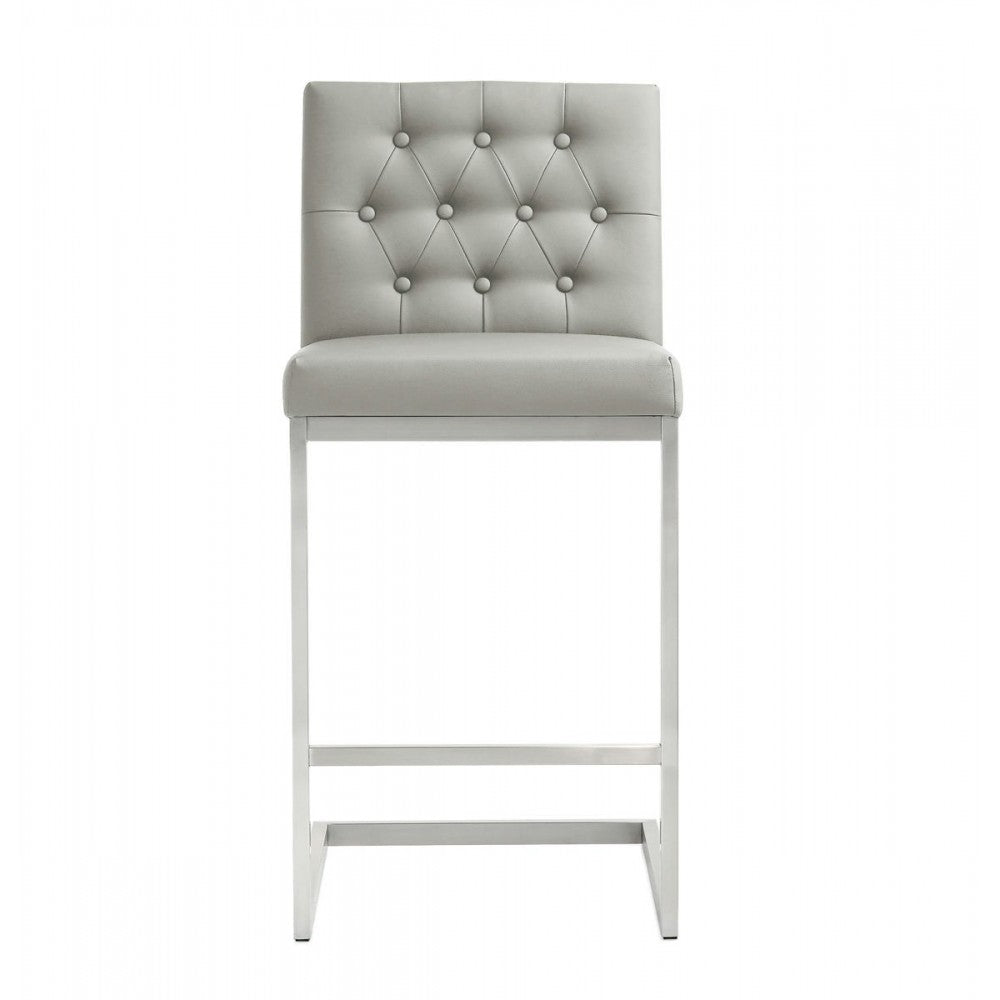 TOV Furniture Helsinki Light Gray Steel Counter Stool - Set of 2