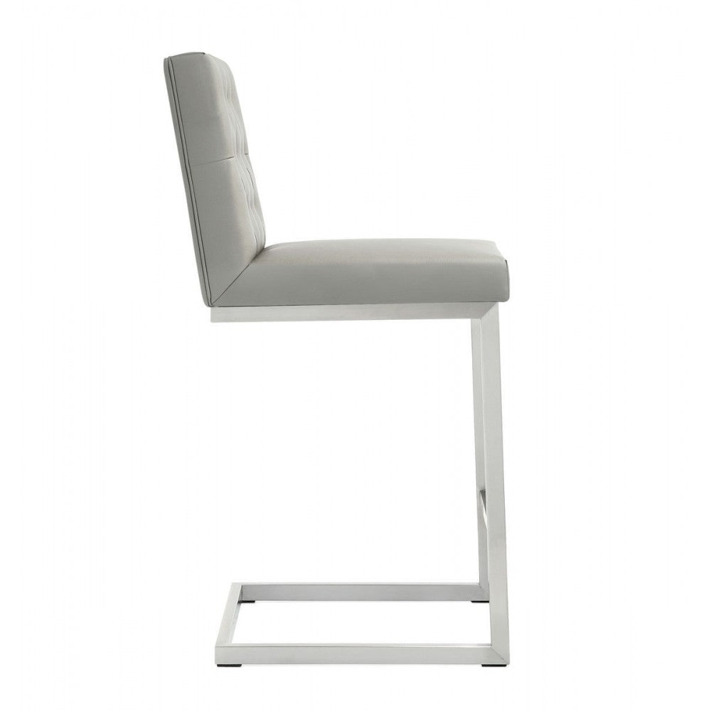 TOV Furniture Helsinki Light Gray Steel Counter Stool - Set of 2
