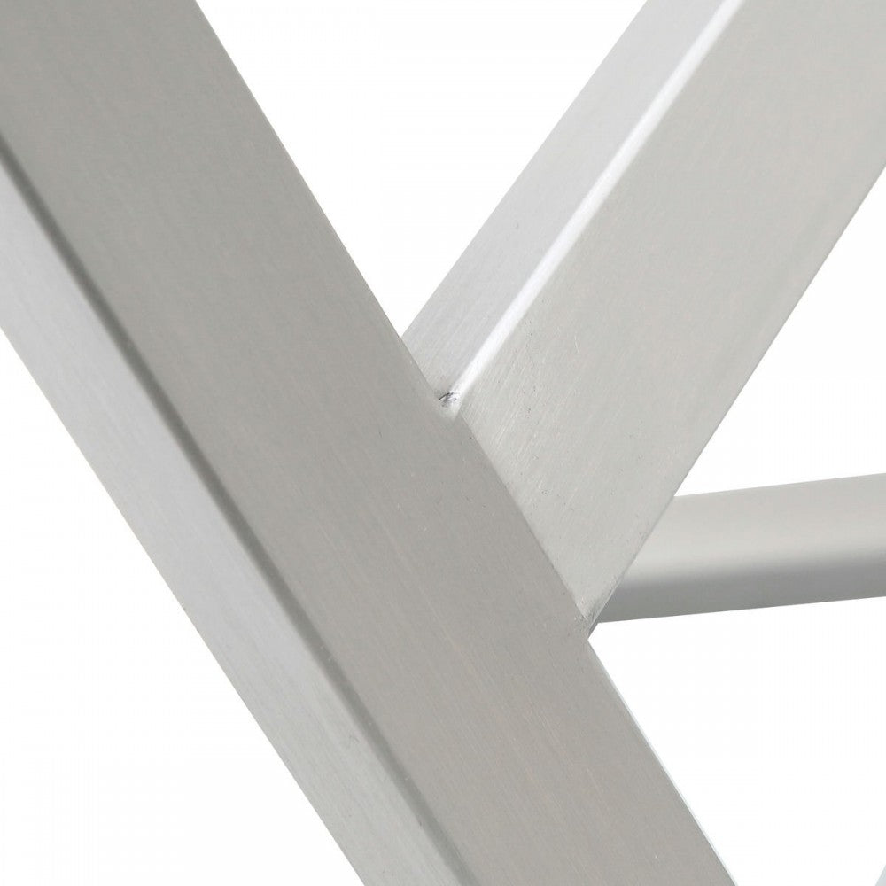 TOV Furniture Helsinki White Stainless Steel Counter Stool - Set of 2
