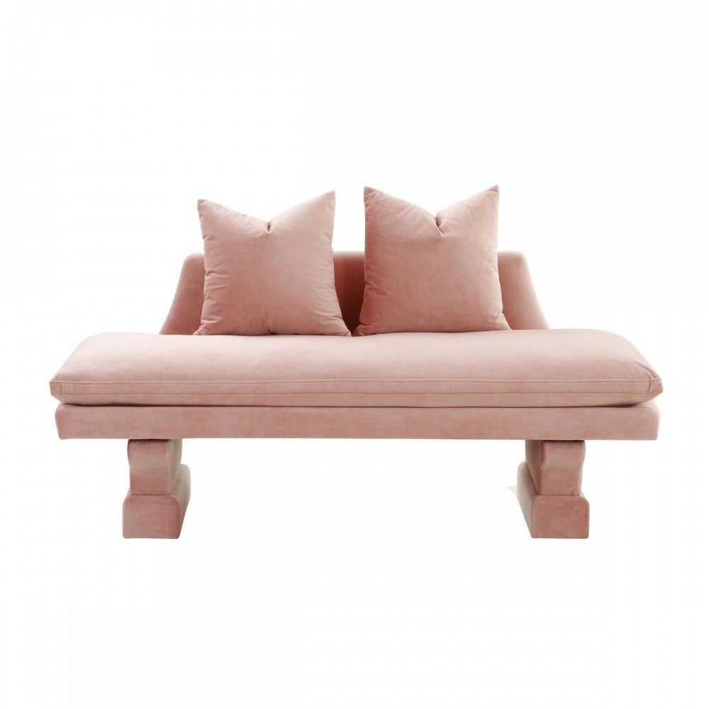 TOV Furniture Hyde Salmon Pink Velvet Pedestal Sofa