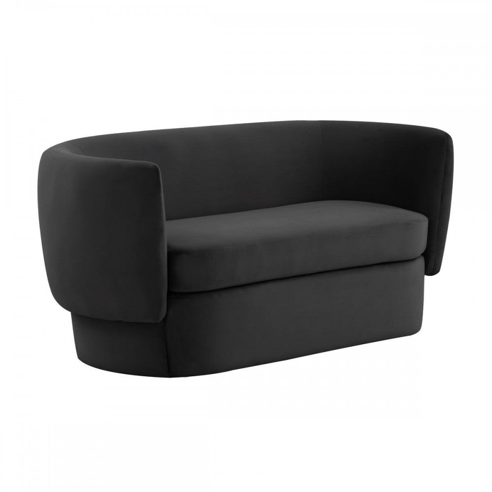 TOV Furniture Isabella Black Velvet Loveseat