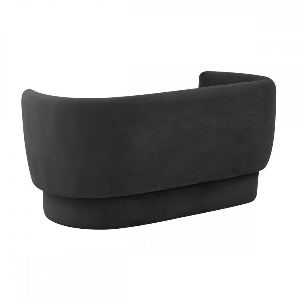 TOV Furniture Isabella Black Velvet Loveseat