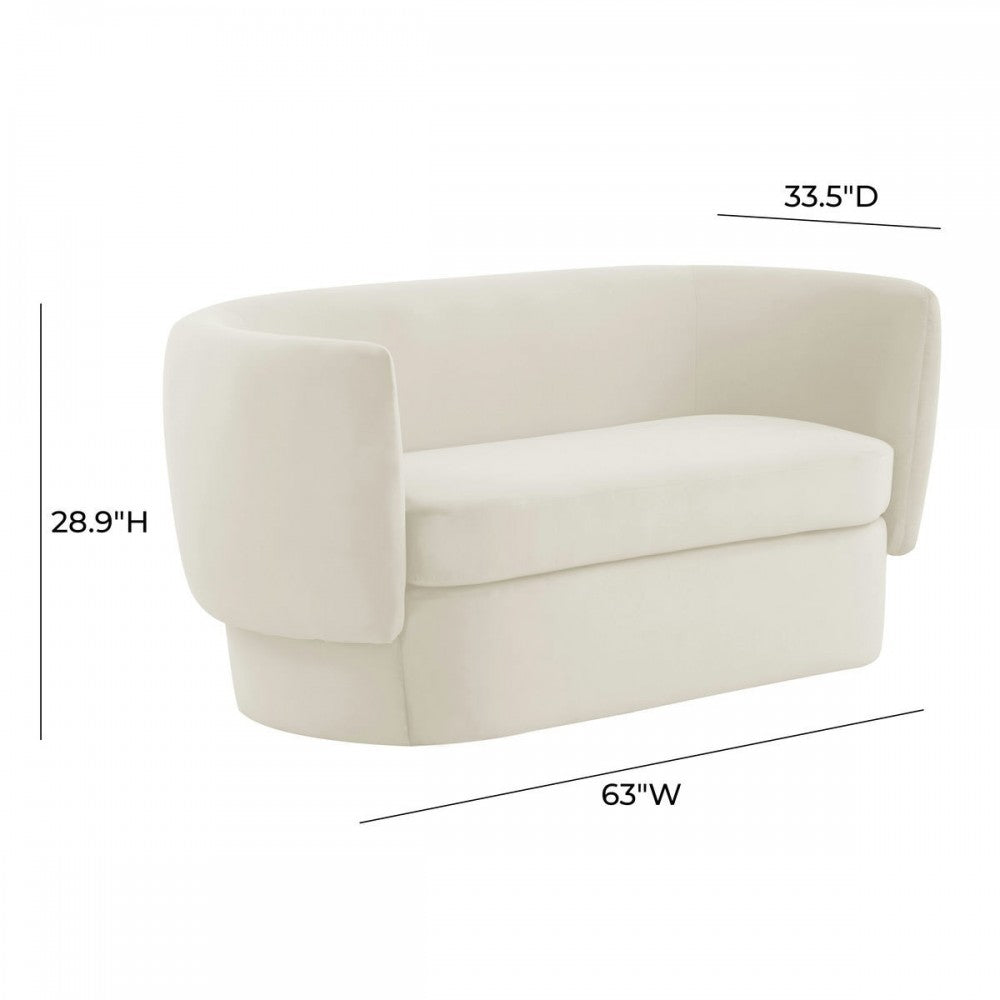 TOV Furniture Isabella Cream Velvet Loveseat