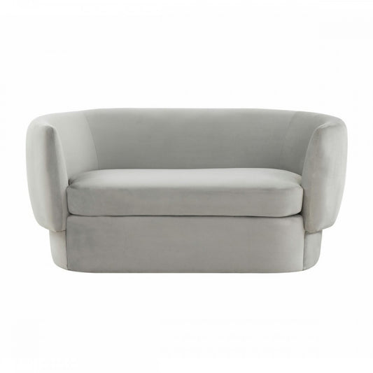 TOV Furniture Isabella Light Gray Velvet Loveseat