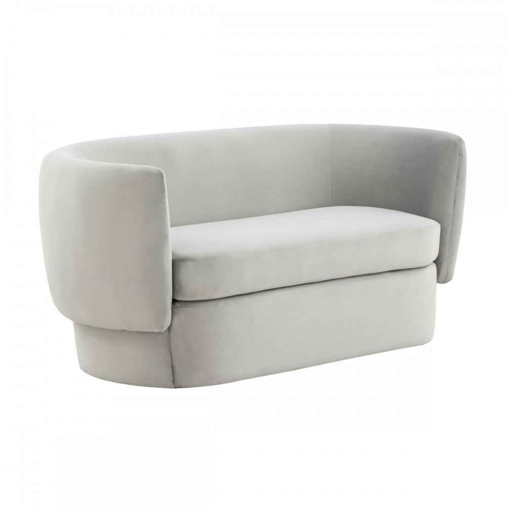 TOV Furniture Isabella Light Gray Velvet Loveseat