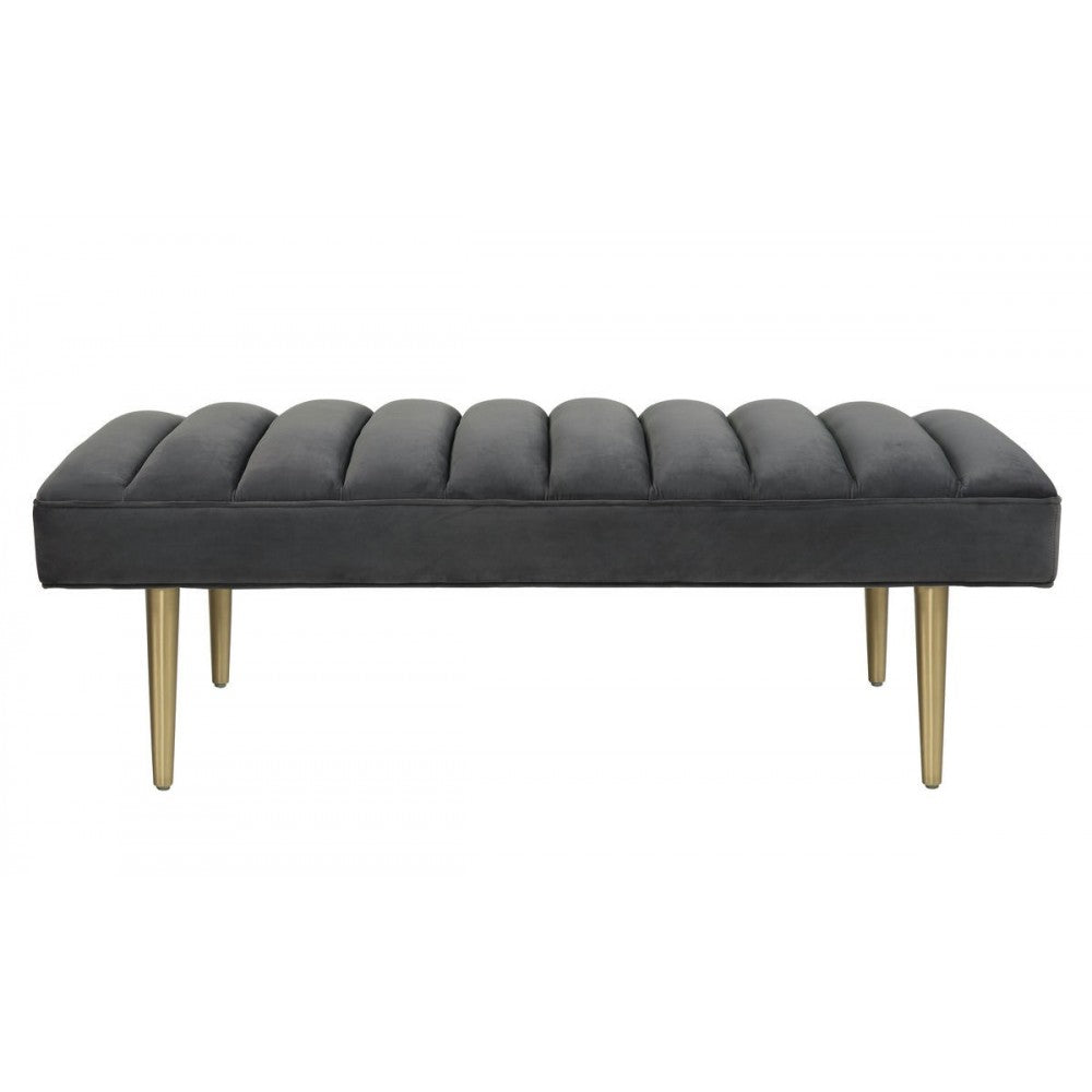 TOV Furniture Jax Gray Velvet Bench