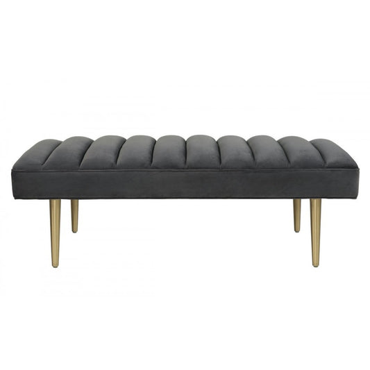 TOV Furniture Jax Gray Velvet Bench