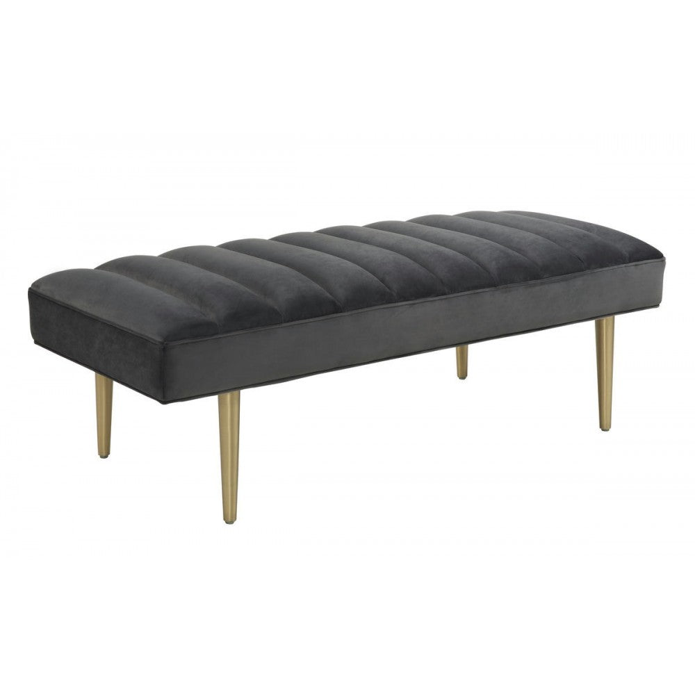 TOV Furniture Jax Gray Velvet Bench