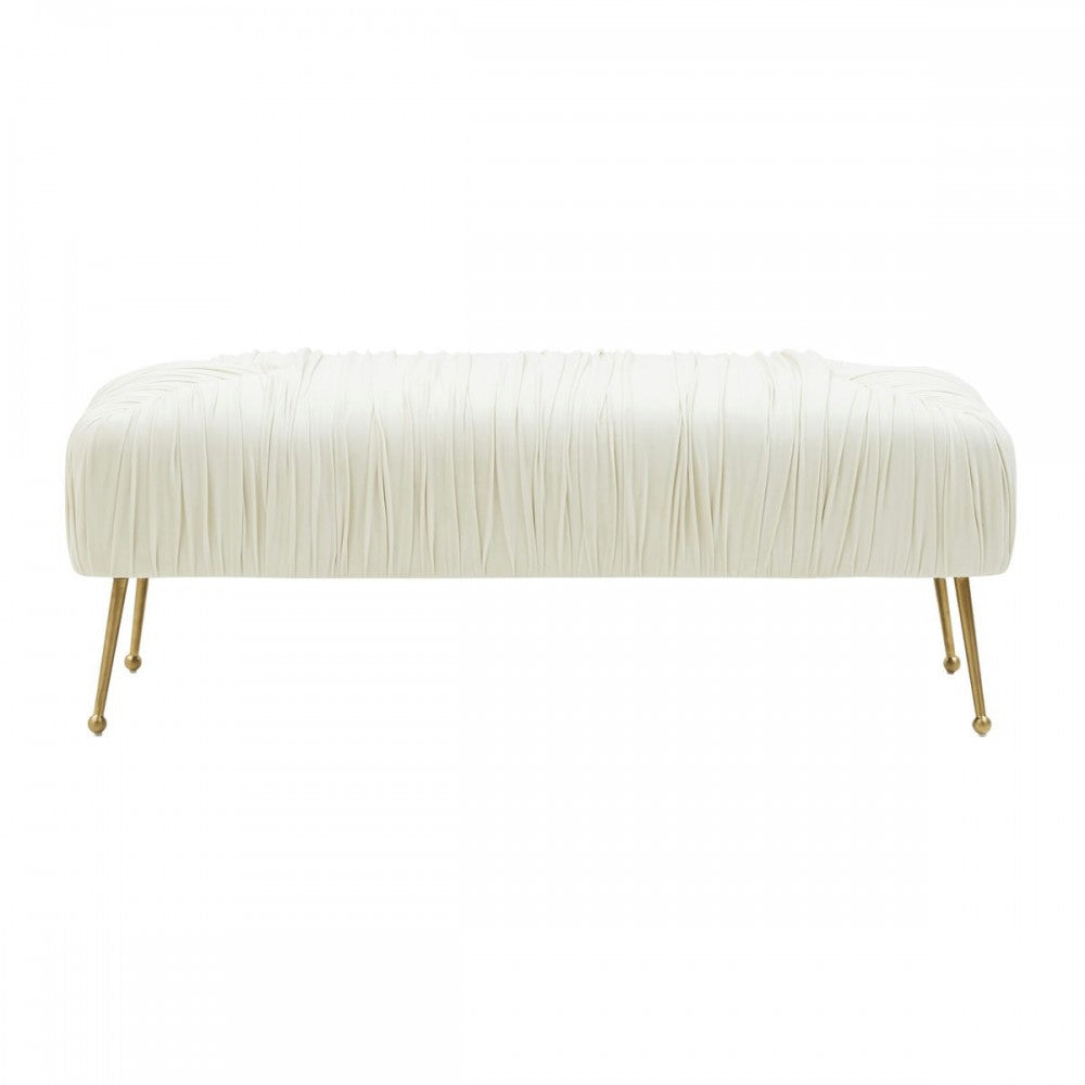 TOV Furniture Jessica Cream Velvet Bench