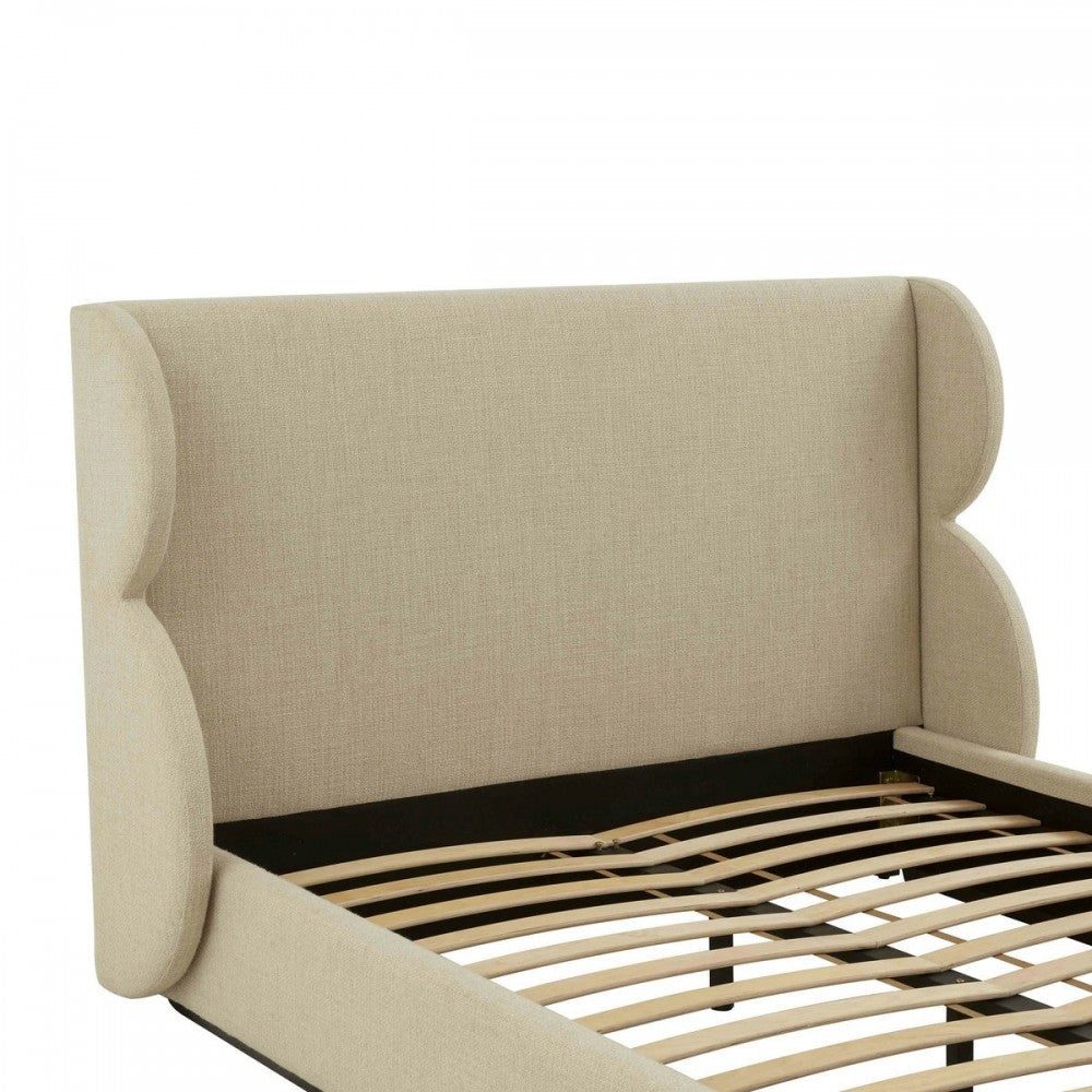 TOV Furniture Jibriyah Beige Tweed Bed in Queen