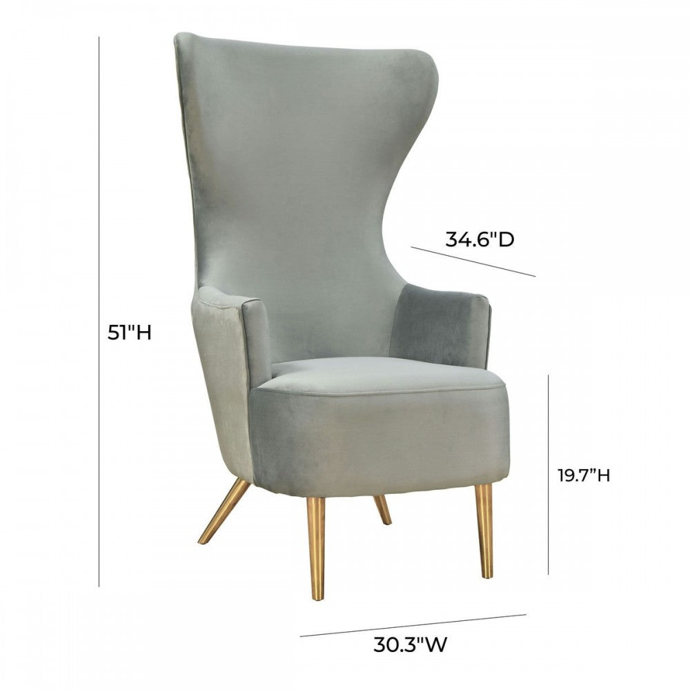 TOV Furniture Julia Gray Wingback Chair