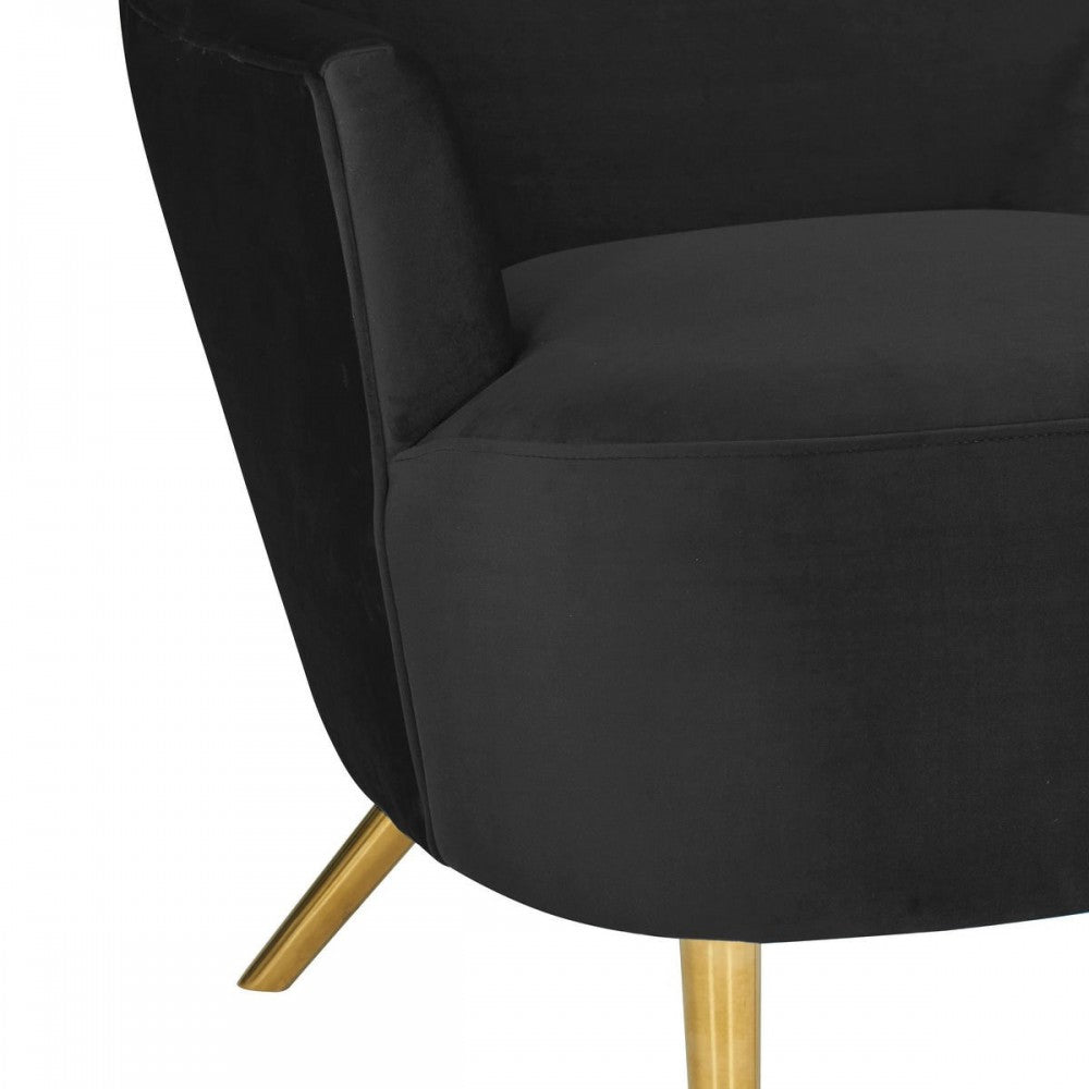 TOV Furniture Julia Black Velvet Wingback Chair